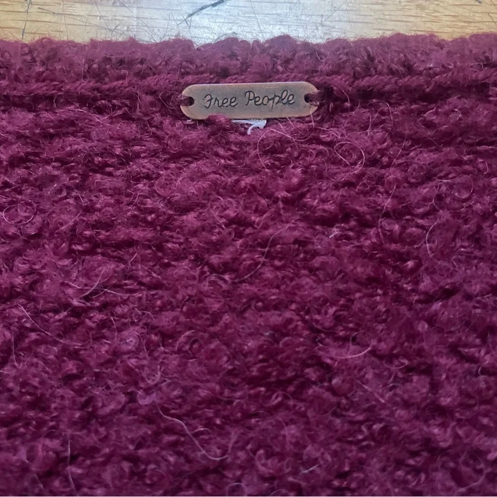 Free People Burgundy Wool Sweater Size Medium
